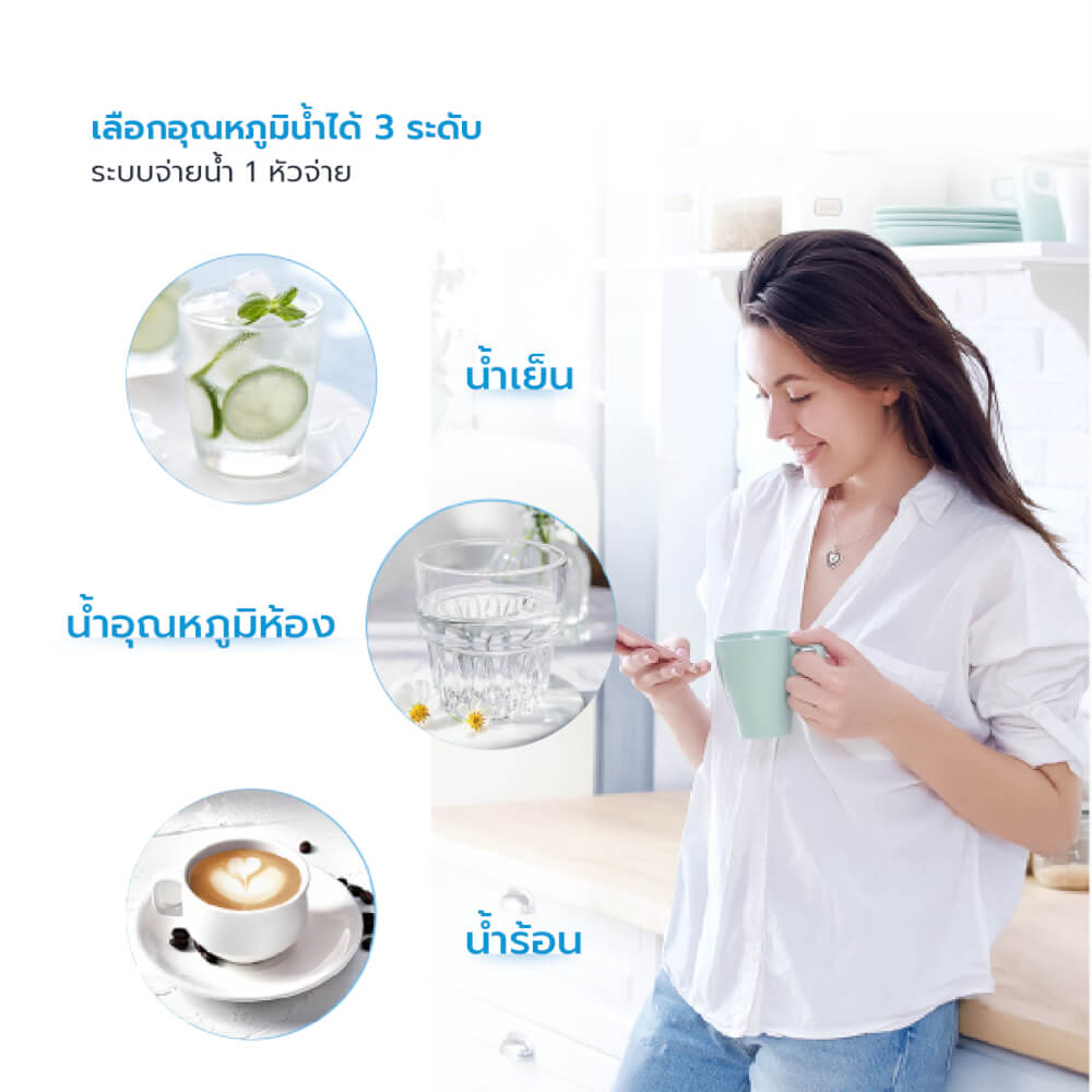 ตู้กดน้ำดื่ม Midea รุ่น YL2037S-W ( ระบบก๊อกเดียว 3 อุณหภูมิ )_6
